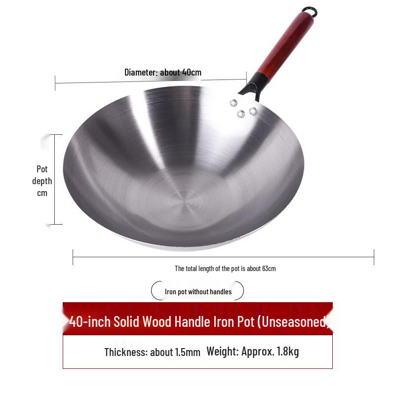Zhuochuang Jingpin Hand-Forged Wrought Iron Round-Bottom Wok