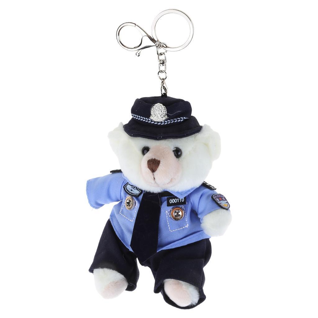 Stylish Keychain Pendant Cartoon Police Bear Dolls Bag Pendants Bag Charm Backpack Pendant Gift for Law Enforcement Fans
