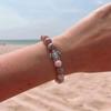 Natural stone beaded bracelet pink woven bracelet butterfly turtle animal pendant with card inspirational jewelry