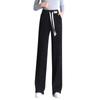 Women's Casual Colour Elastic Waist Straight Casual Pants With Pockets