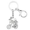 WEVENI Enamel Cartoon Cycling Mouse Keychain, Bike Jewelry for Women and Girls, Bag, Wallet, Car Charm, Multicolor, 39mm X 36mm