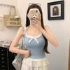 #Summer new Spice Girl lace edge sling vest female chic niche one-piece with chest pad versatile