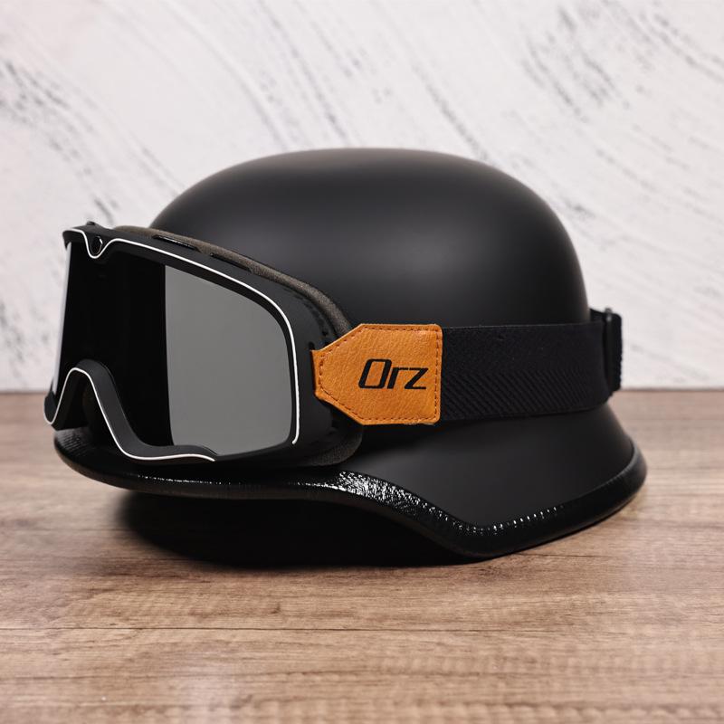 German Military Helmet Motorcycle Helmet Men's and Women's Half Helmets Helmets Cruise Locomotive Protection Riding Breathable Lightweight