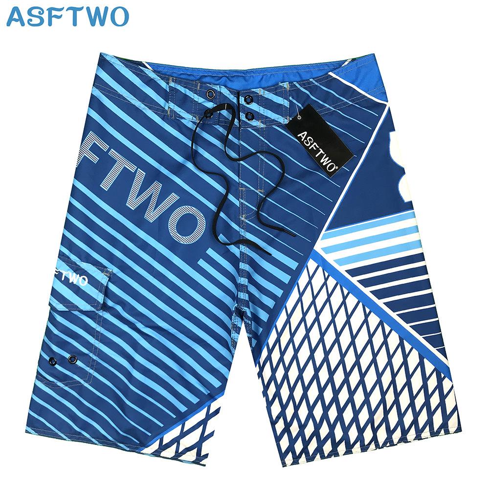 Men's Quick-Dry Striped Surf and Bodybuilding Shorts
