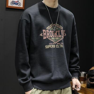 Fleece Crew Neck Sweater Men'S Autumn And Winter Men'S Clothing Trendy Men'S Large Size Men'S Top Long Sleeves Autumn