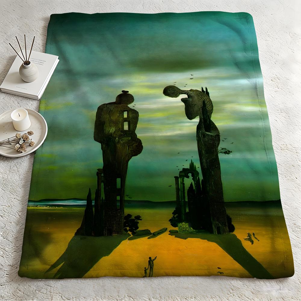 art SSalvador Dalii Throw Warm Soft Flannel Blanket Multiuse for Sofa Bed Camping Travel Nap