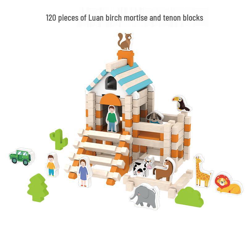 

Colorful Wooden Mortise and Tenon Building Blocks - Educational Toy Gift for Children