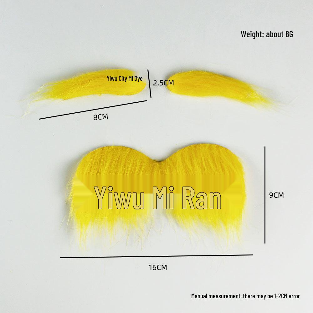 Yellow Old Man Beard and Mustache Party Costume Set