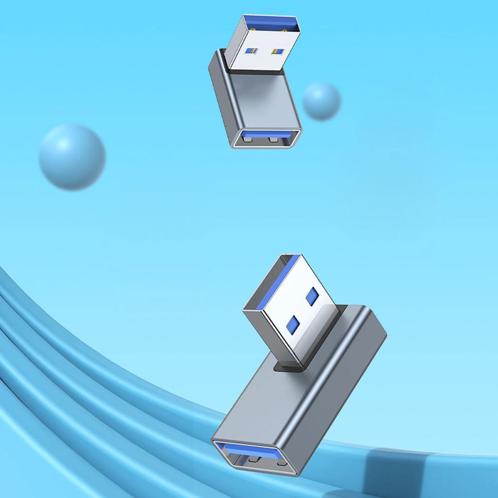 USB 3.0 Male To Female 90 Degree Right Angle Extension Adapter USB Upward Connector Data Sync for Laptop PC USB Fan