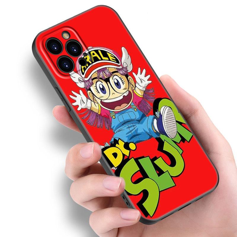Custodia per Telefono Anime Dr Slump Arale Per Apple iPhone 12 13 Mini 11 14 15 Pro Max 7 8 Plus X XR XS SE 2020 2022 Custodia Nera in Silicone