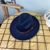 European and American style retro casual manama big-brimmed top hat women's autumn and winter British versatile woolen hat belt jazz