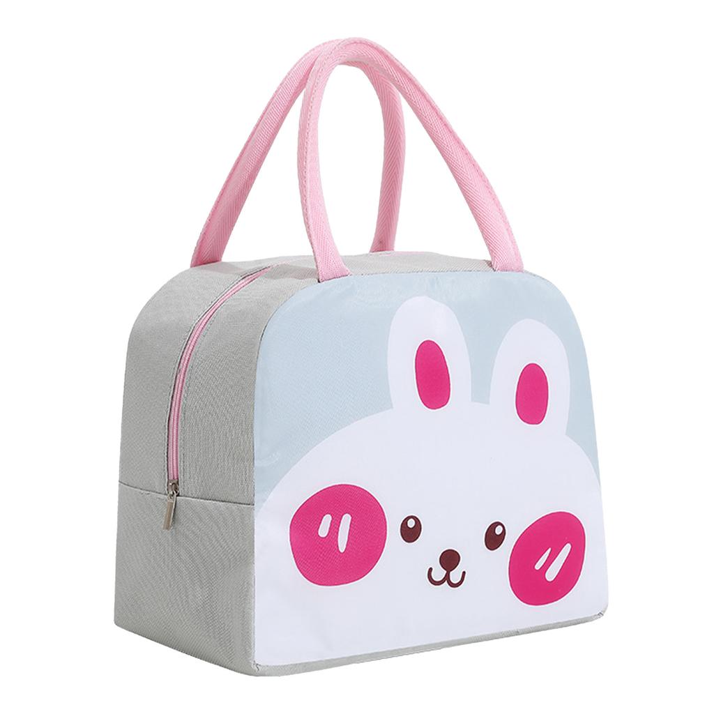 Isolierte Lunchtasche Große Kapazität Tragbar Tragbar Niedliche Bento-Box-Tasche für Kinder Schüler Schule Picknick Hase Leicht