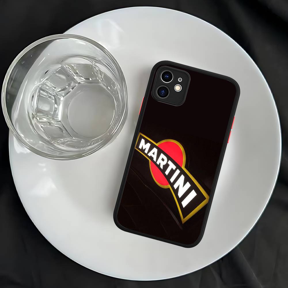 Custodia protettiva opaca a strisce orizzontali M-Martini Racing per iPhone 16 15 14 13 12 11 Pro Max X XS MAX Custodia protettiva