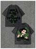 Washed Double-Sided Money Girl Print 100% Cotton Oversized Short Sleeve T-shirt