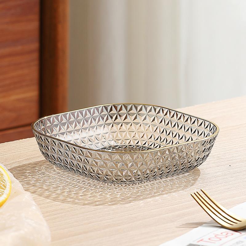 Ktv Acrylic Fruit Plate Fruit Plate Plastic Plate Transparent Candy Creative Household Snack Plate Living Room Plate