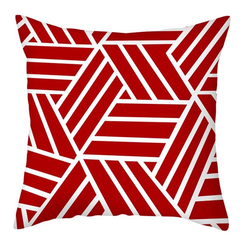 red geometric cushion