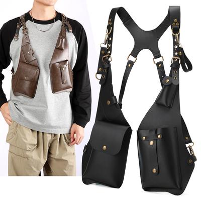 Functional Tactical Chest Bag For Men Fashion Bullet Hip Hop Vest Streetwear Bag Waist Pack Anti Theft Male Black Chest Rig Bag