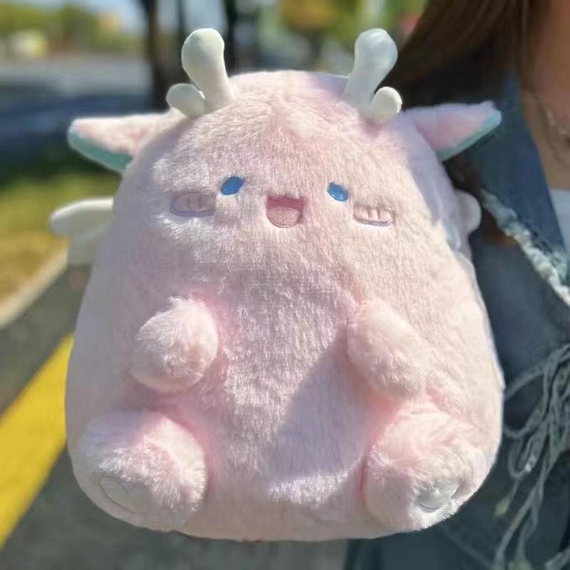 

Милая Пухлая Плюшевая Игрушка Дракон Наполнитель из ПП Хлопка Подарок на День Рождения для Девочек Детей 30cm розовый