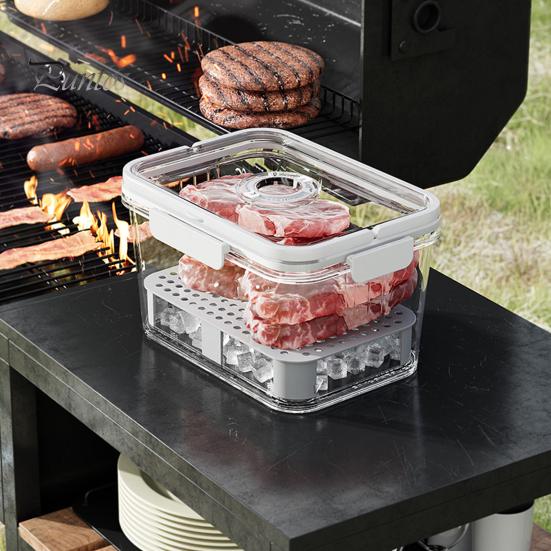 2300/5500ML Airtight Crisper Box with Time Recording Disk Reusable Food Storage Container Fruits Vegetables Loaf Keeper Box for Kitchen Counter