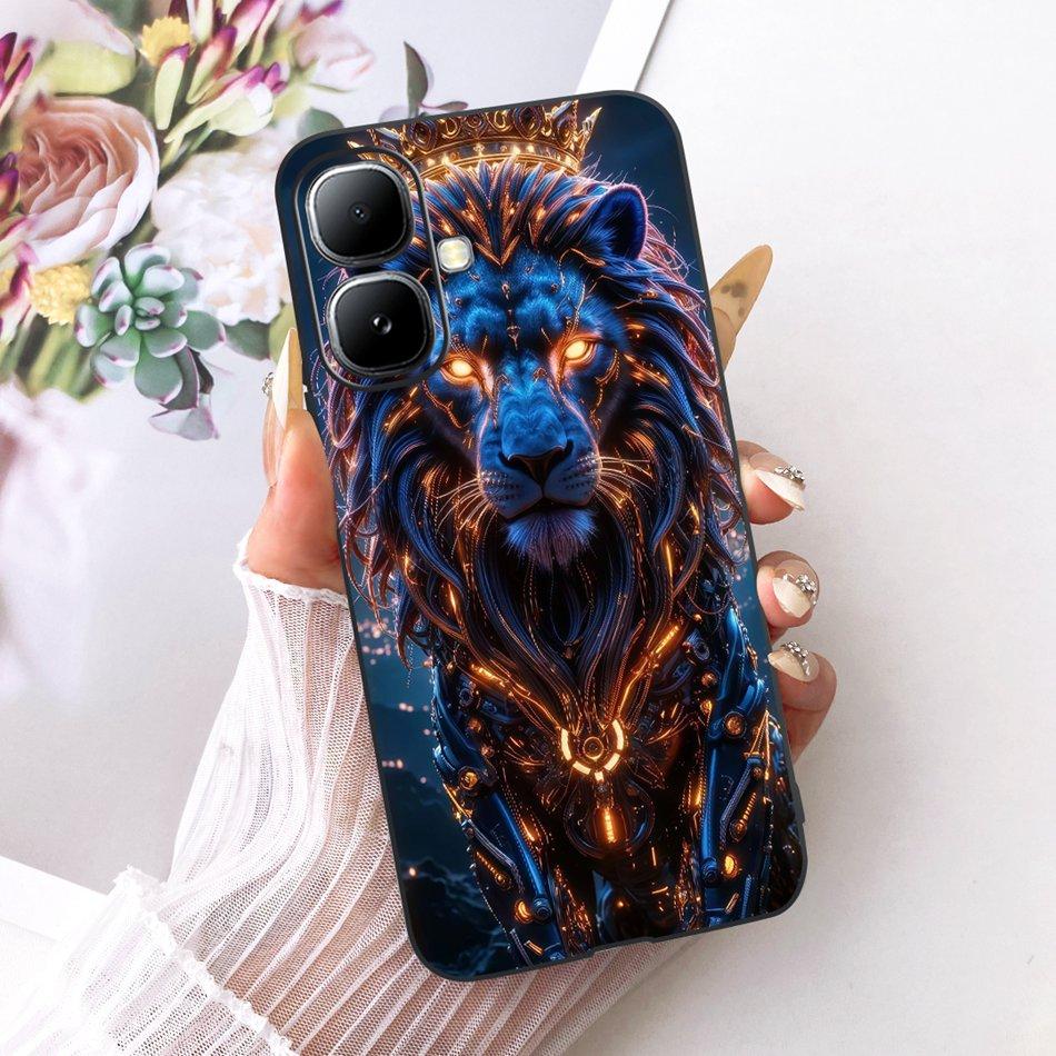 For Infinix Smart 20 X6840 X6840B Cool Dragon Tiger Pattern Phone Case For Infinix Smart20 Black Silicone Soft Covers Bumpers