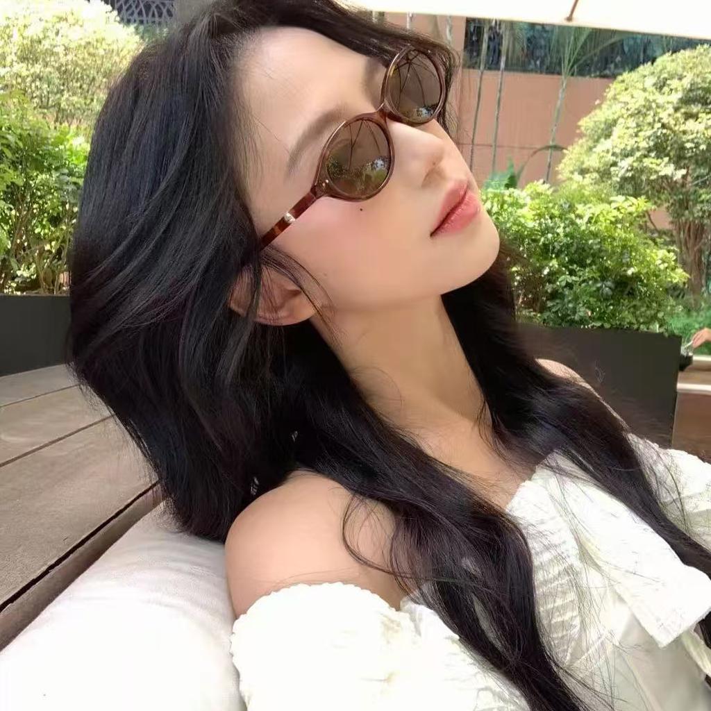 Material Women Sun Glass Oval Shape Uv400 Protection Sunglasses For Women Pearl Decoration Fashion Sunglass