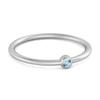 Blue Topaz Round Minimalist Bezel Set Ring- 925 Sterling Silver