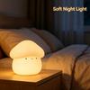 Niedliche Pilz-Silikon-Nachtlampe, USB-wiederaufladbar, Tipp-Steuerung, LED-Lampe für Schlafzimmer, Nachttisch, Schlafhilfe, Geschenk