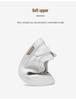 Men's Genuine Leather Slip-On Casual White Board Shoes, Size 45, Trendy No-Tie Design for Spring and Autumn