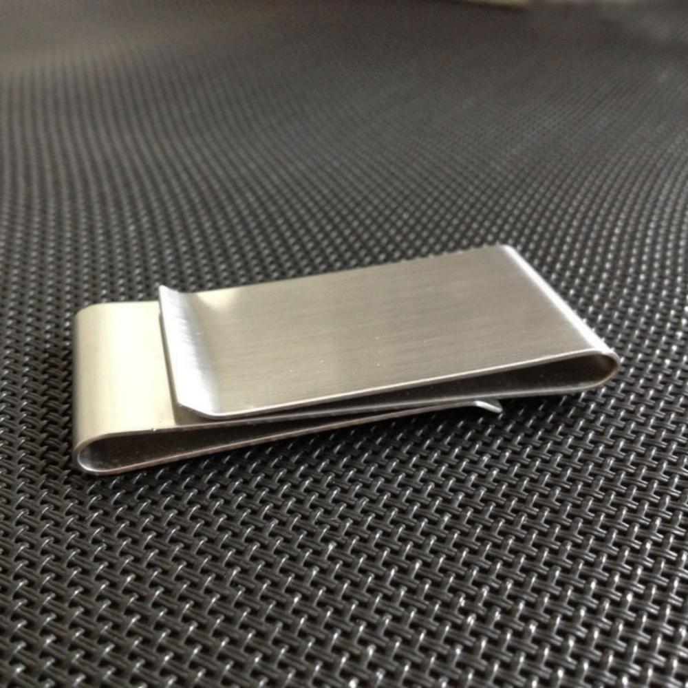 Silver Money Clip Mens Stainless Steel Cash Holder Male Mini Purse Metal Bill Clamp Slim Pocket ID Credit Card Folder