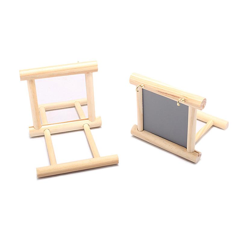 Wood Bird Mirror With Perch Stand Bird Toy Stand Bird Toy For Parrot Parakeets Cockatiels Cage Cage Parakeet Accessories