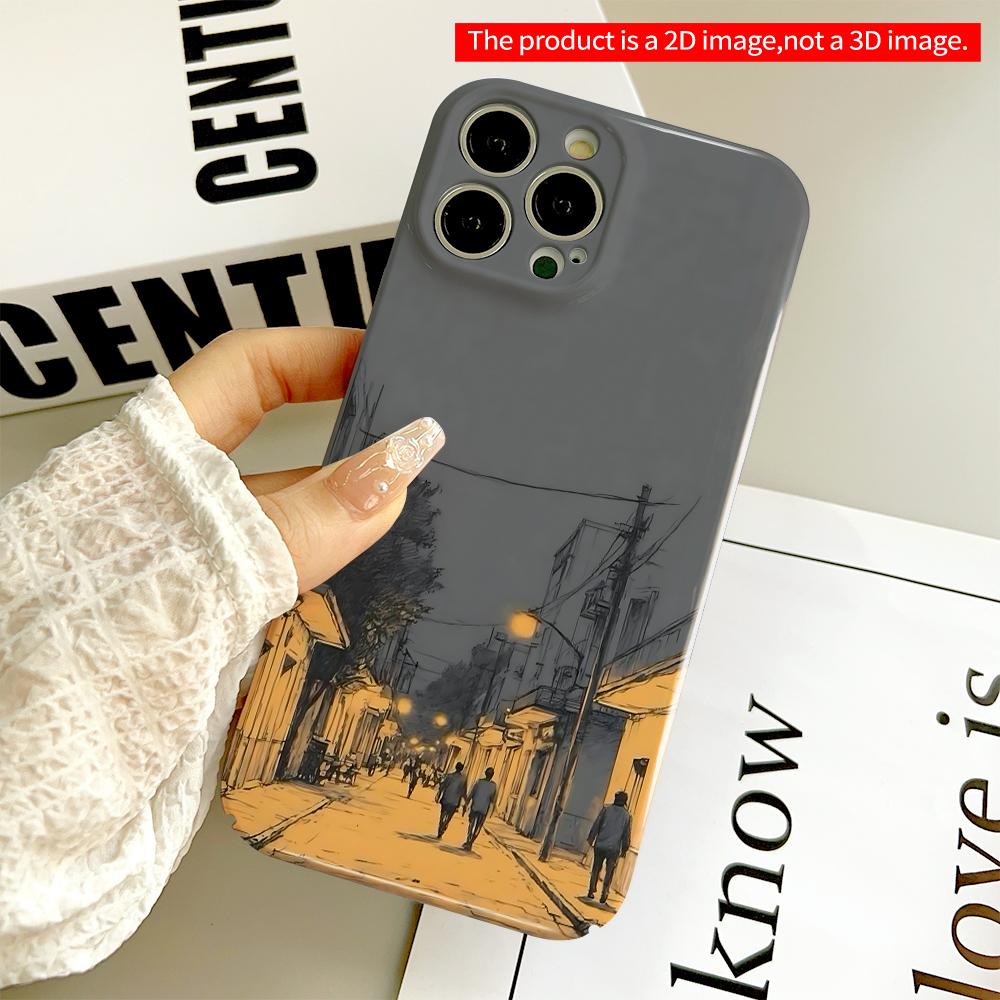 Golden Street Lights At Dusk All Inclusive Film Hard Phone Case, Compatible with iPhone 18 Pro Max 17 16 15 14 13 12 11