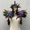 Natural Feather Shrugs Shawl For Women Cosplay Black Halloween Luxury Feather Shoulder Wraps Punk Gothic Feather Scarves
