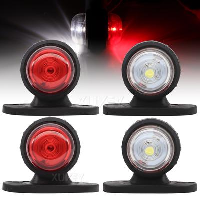 4x 12V/24V Światła boczne obrysowe CZERWONE I BIAŁE Uniwersalne tylne światła LED Światła obrysowe Lampa obrysowa Przyczepa Ciężarówka Karawana Traktor