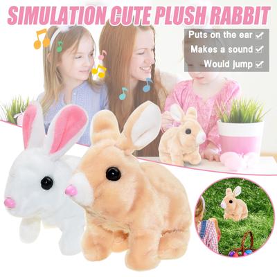 Plush Electronic Bunny Kids Stand Jumping & Sound Interaktywne zabawki królika prezenty