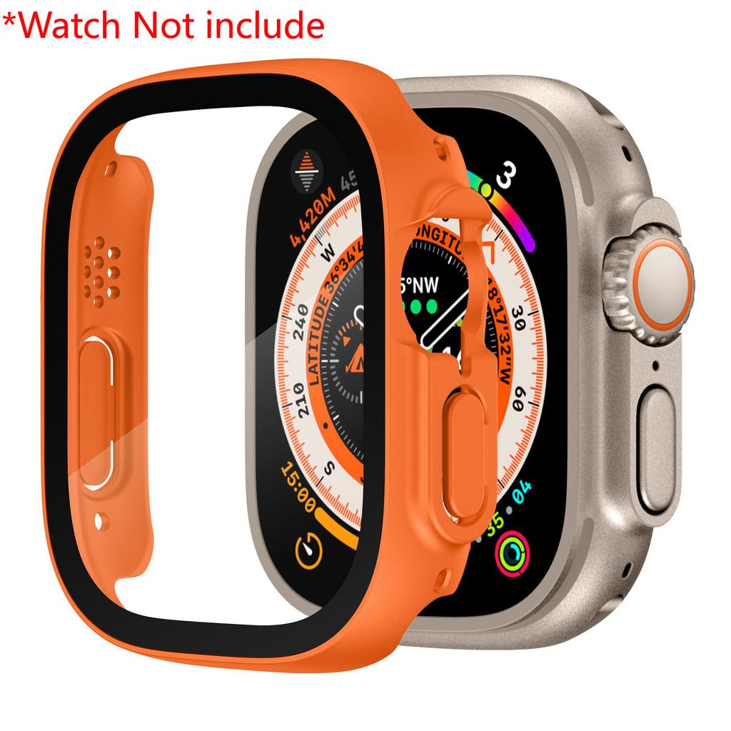 Cover For Apple Watch Ultra Case 49mm Accessories PC Shockproof Bumper+Tempered Glass Screen Protector Iwatch Series Ultra 2