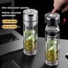 400/500ML Glass Water Bottle One Click Opening Double Layer Tea Water Cup Infuser Tumbler Drinkware Water Bottle With Tea Filter