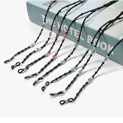 Schwarzer Achat Blumiger Brillenband W6B5E4B