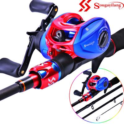Hengel en Baitcasting Reel Combo 4 Secties Lokstok en Werpviswiel Zoetwaterset