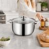 Stainless Steel Double Bottom Soup Pot with Lid Induction Cooker Pot  General Use