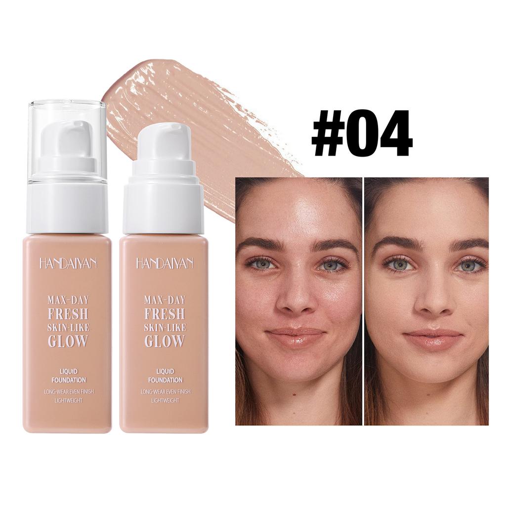 8 Shade Liquid Foundation with Long Lasting Oil Control Concealing Hydrating Lightweight Fine Texture and Non Cakey 1PCS