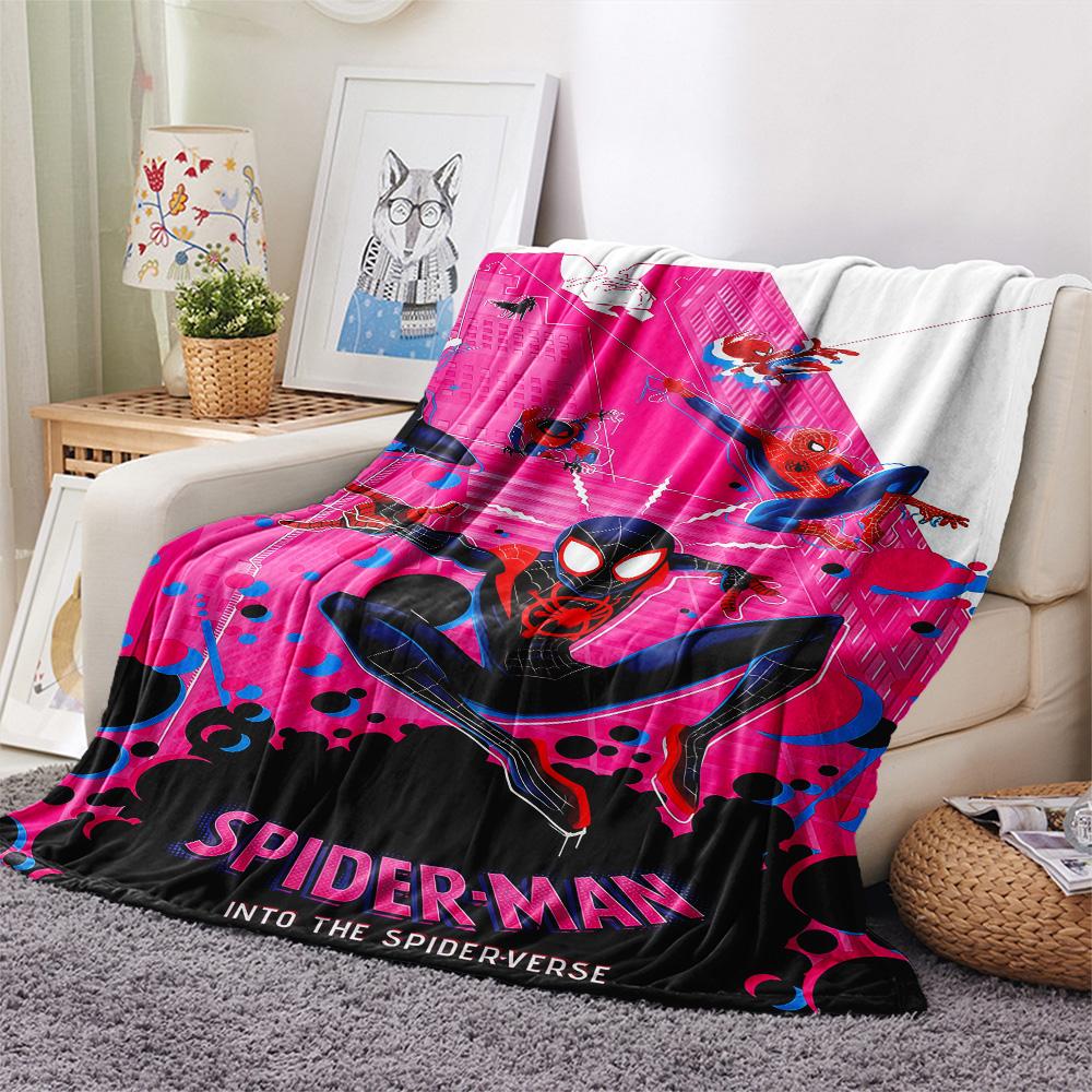 1PC Spider-Man Print Flannel Blanket, High quality Comfortable for All Seasons, Home Decor, Warmth and Comfort, Perfect for Christmas Gifts