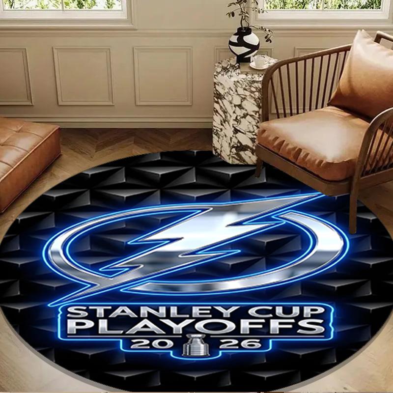 Tampa Bay Hockey Round Rug for Livingroom,Bedroom, Palyroom, Chair Rug, Area rug, Circle Carpet, Large Size Decor Fan Christmas gift