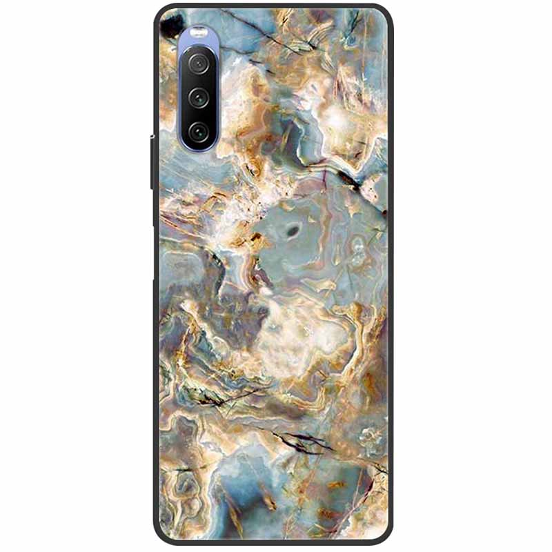 Soft Cover For Sony Xperia 10 III Case 5 III Soft Silicone Black Cases for Sony Xperia 1 III / Xperia1 XZ4 Covers Cool Marble