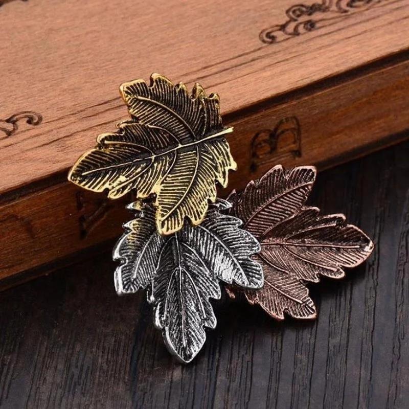 Vintage Brooch Wedding Gold/Silver Plated Maple Leaf Brooches Pins Exquisite Collar for Women Dance Party Accessories Gifts