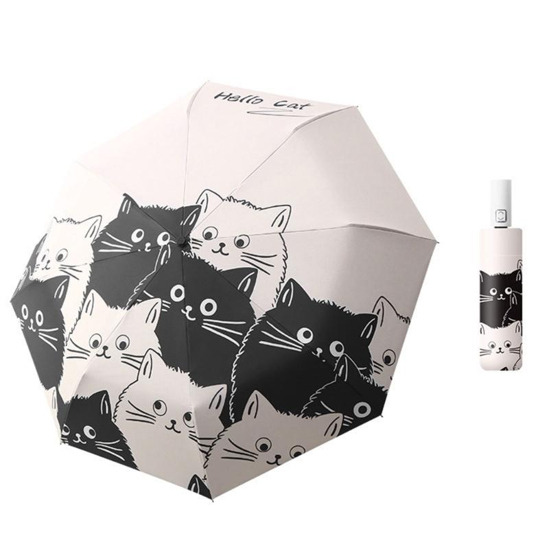 Cats Umbrella Manual/Automatic Large Sunscreen Sunshade Umbrella Sun Rain Parasol