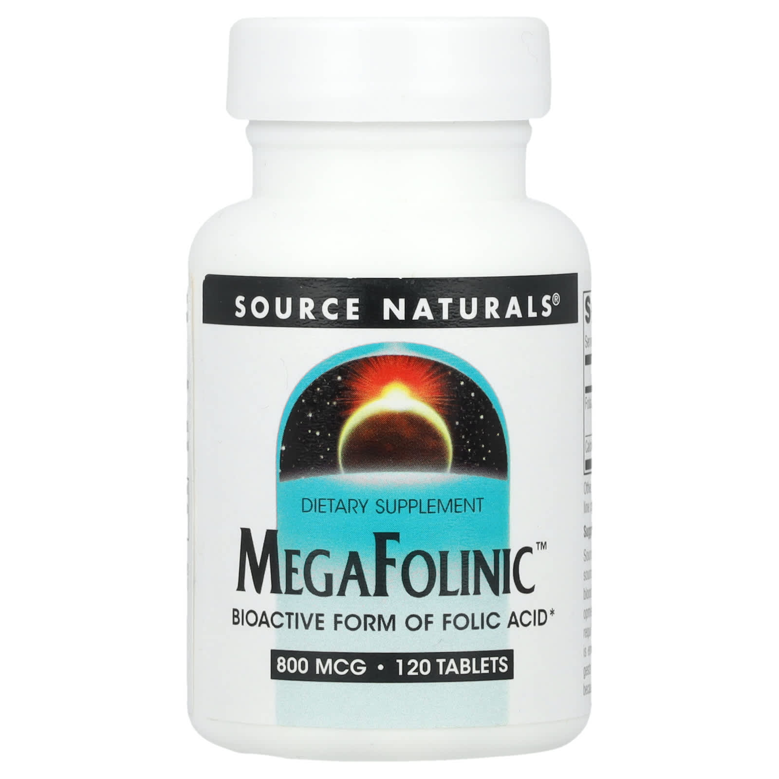 

Source Naturals, MegaFolinic™, 800 mcg, 120 tablets
