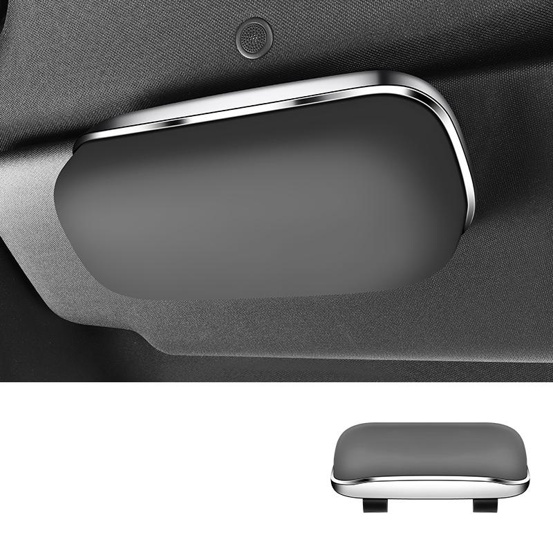 

Car sun visor sunglasses case, universal sunglasses storage organizer, in-car card and receipt organizer box сірий колір