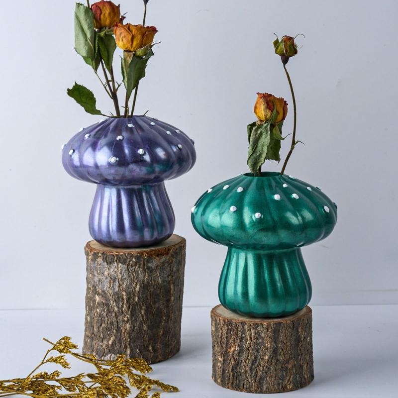 Silicone Candle Molds Resin Epoxy Molds Handmade Art Supplies Mushroom Shape Candle Holder Molds Silicone Texture