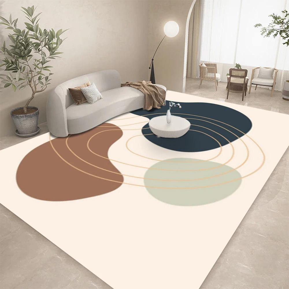 Modern Abstract Line Color Block Art Carpet Living Room Decor Lounge Sofa Rug Coffee Table Floor Mat Bedroom Balcony Soft Mat