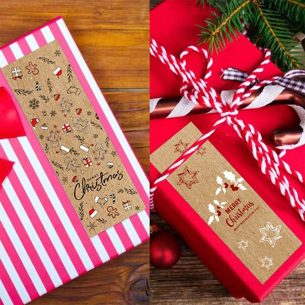 Supplies Package Decoration Xmas Sealing Label Kraft Paper Wrapping Decals Merry Christmas Stickers